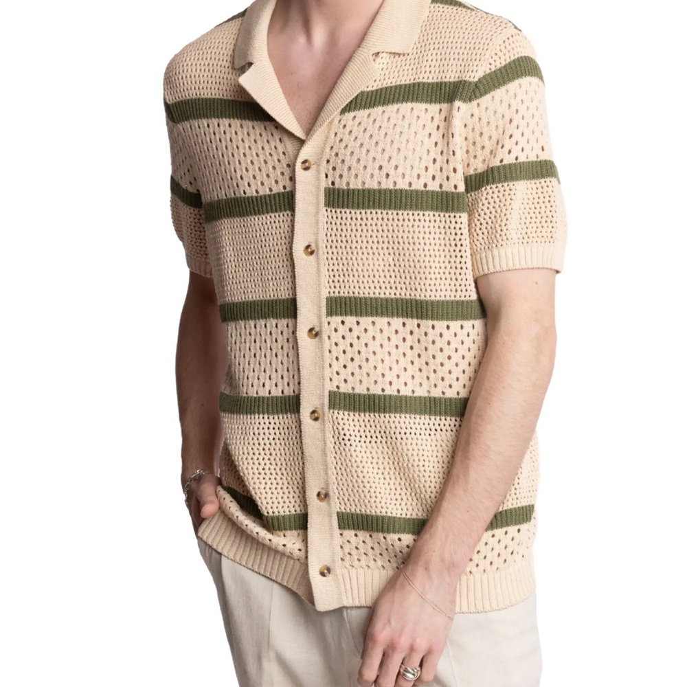 Paisley & Gray: NWT! Crochet Knit Polo Cardigan Button Down XL New with tags